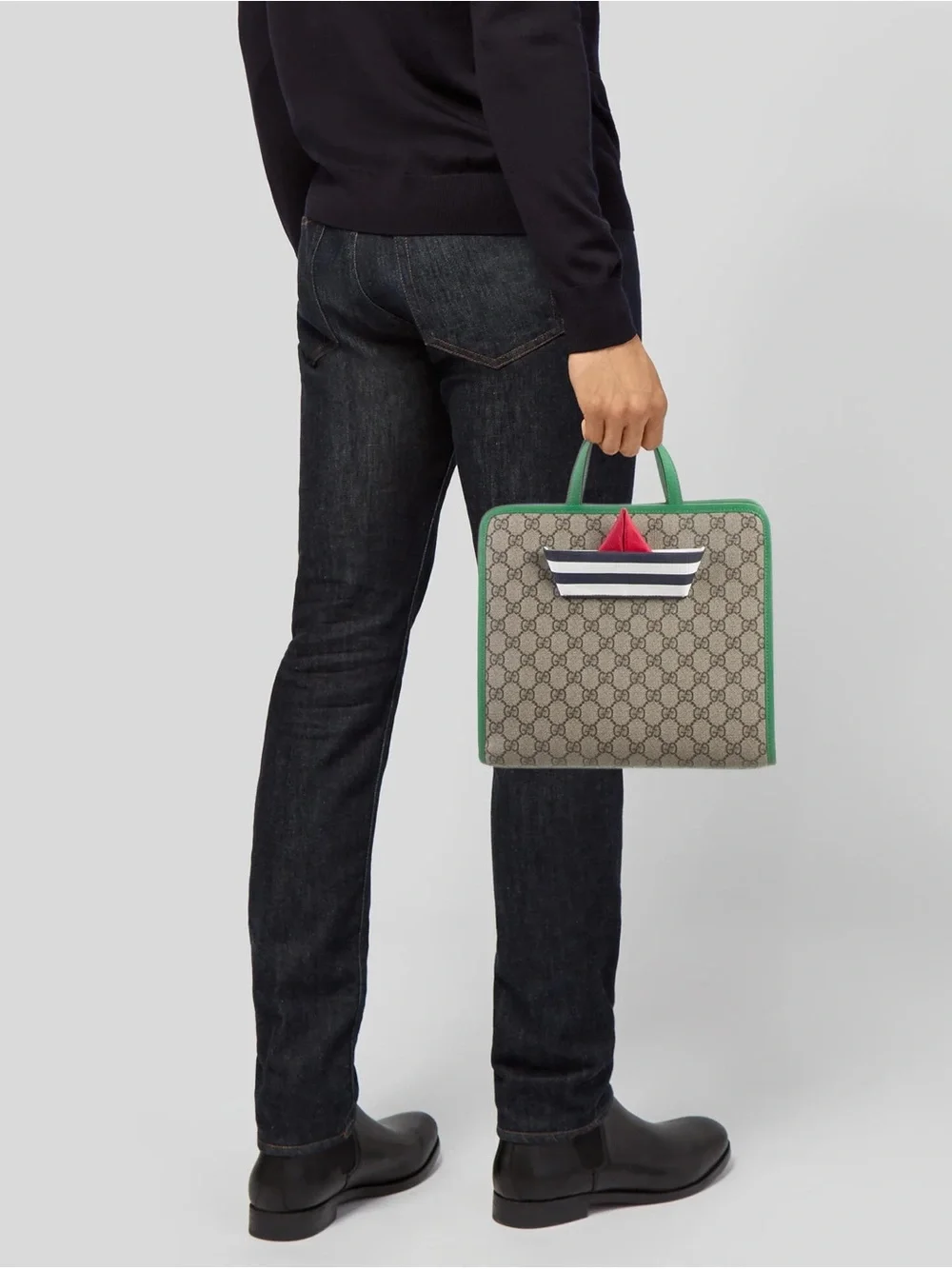 Gucci Kids’ GG Supreme Boat Tote – Authentic